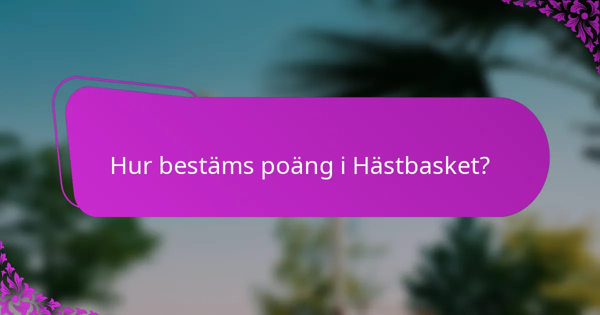 Hur bestäms poäng i Hästbasket?